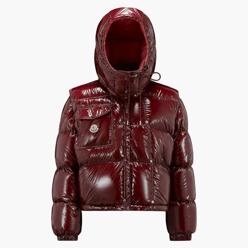 Moncler Karakorum Ripstop Short Down Jacket Burgundy