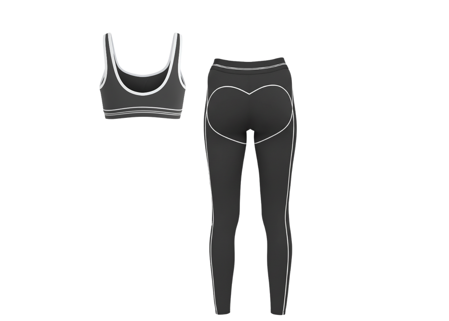 Alo Yoga Airbrush High-Waist 7/8 Anthtacite/White - Set