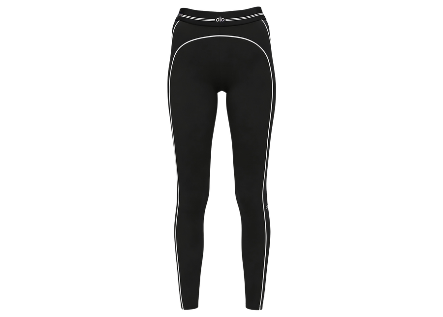Legging taille haute 7/8 Alo Yoga Airbrush Heart Throb Noir/Blanc