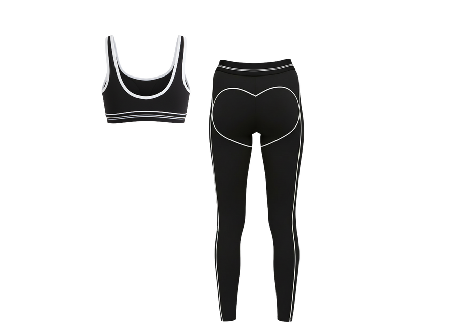 Alo Yoga Airbrush High-Waist 7/8 Black/White - Set