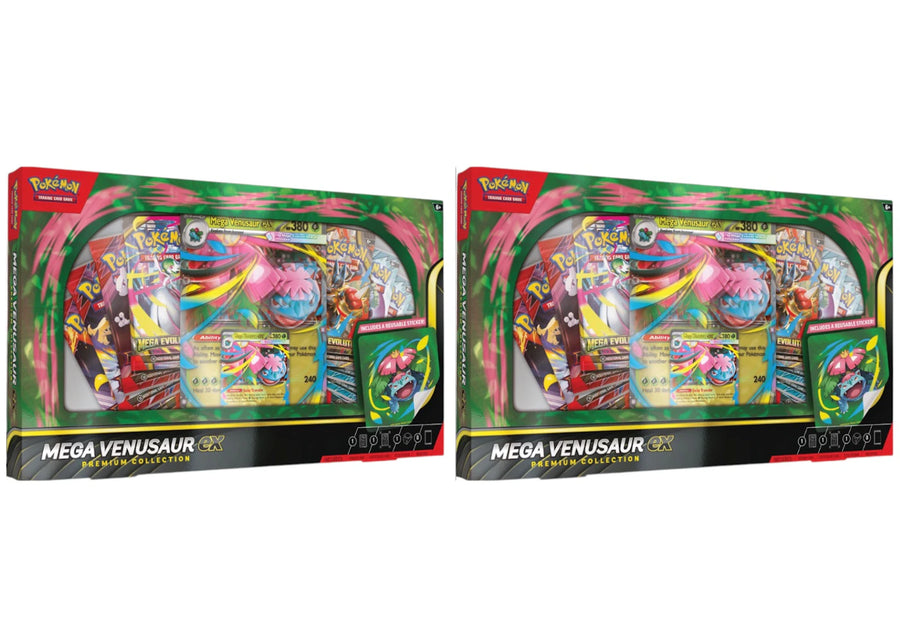 Lot de 2 cartes Pokémon Mega Evolution Venusaur ex Premium Collection 2025