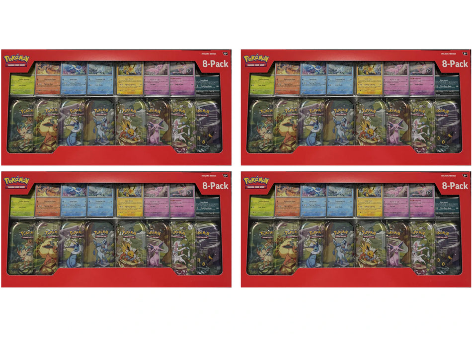 2025 Pokémon Prismatic Evolutions Mini Tins 8-Pack (Costco Exclusive) 4x Lot