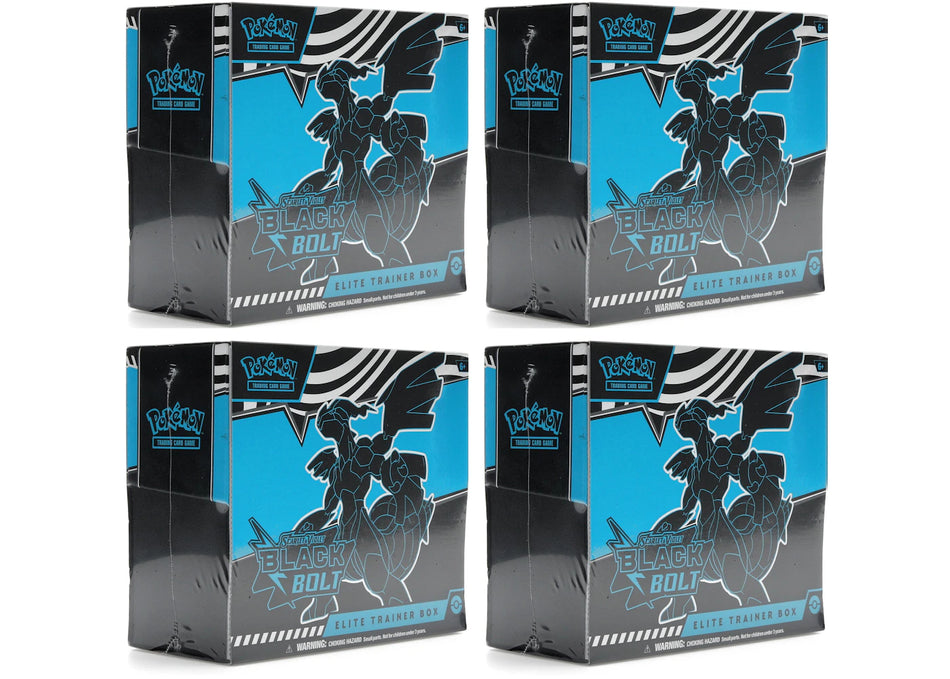 2025 Pokémon Scarlet & Violet Black Bolt Elite Trainer Box 4x Lot