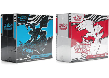 Coffret Dresseur d'élite Pokémon Écarlate et Violet, Noir Éclair et Blanc Flamme (2025)