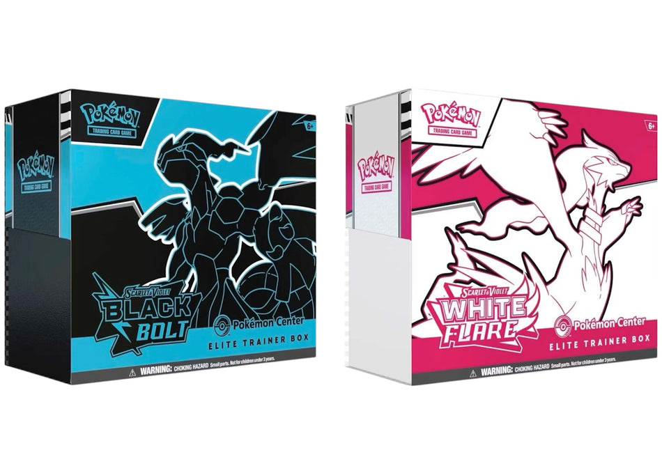 2025 Pokémon Scarlet & Violet Black Bolt & White Flare Pokemon Center Elite Trainer Box