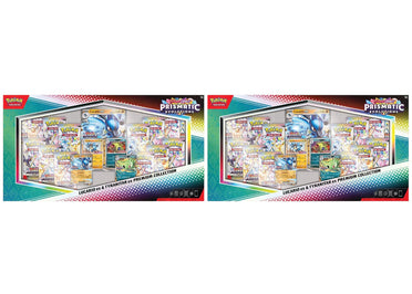 Lot de 2 cartes Pokémon Scarlet &amp; Violet Prismatic Evolutions Lucario ex et Tyranitar ex (Collection Premium, exclusivité Sam's Club) - 2025