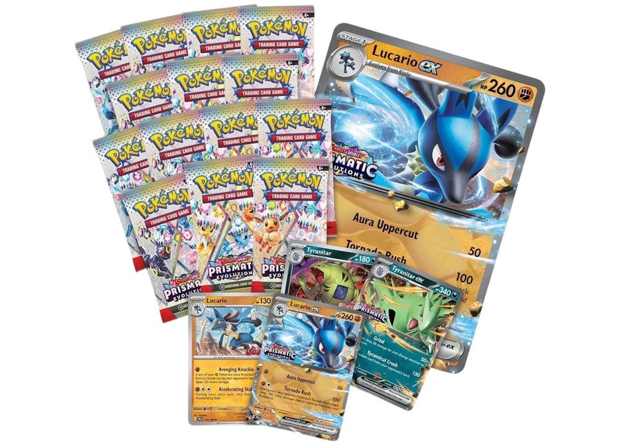 2025 Pokémon Scarlet & Violet Prismatic Evolutions Lucario ex & Tyranitar ex Premium Collection (Sam's Club Exclusive) 4x Lot
