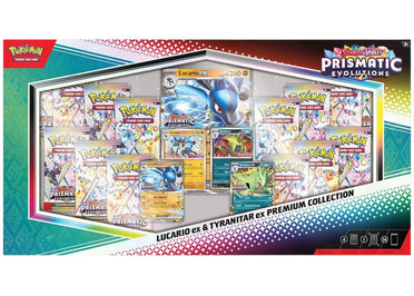 Collection Premium Pokémon Écarlate et Violette Évolutions Prismatiques Lucario ex et Tyranitar ex (Exclusivité Sam's Club)