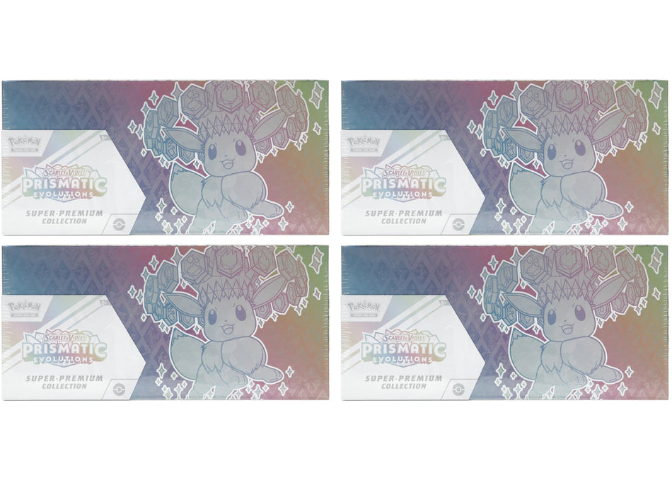 2025 Pokémon Scarlet & Violet Prismatic Evolutions Super Premium Collection 4x Lot