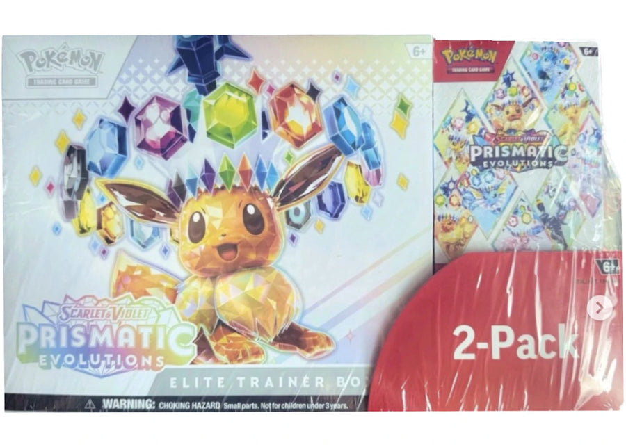 Coffret Dresseur d'élite Pokémon Écarlate et Violette Évolutions Prismatiques + Booster (2025) - Pack Costco