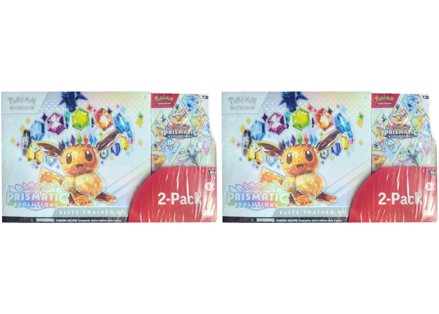 2025 Pokémon Scarlet & Violet Pristmatic Evolutions Elite Trainer Box + Booster Costco Bundle 2x Lot