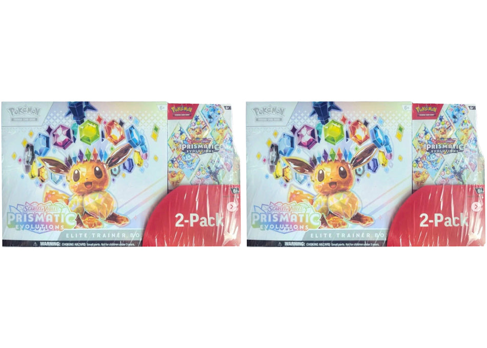 2025 Pokémon Scarlet & Violet Pristmatic Evolutions Elite Trainer Box + Booster Costco Bundle 2x Lot