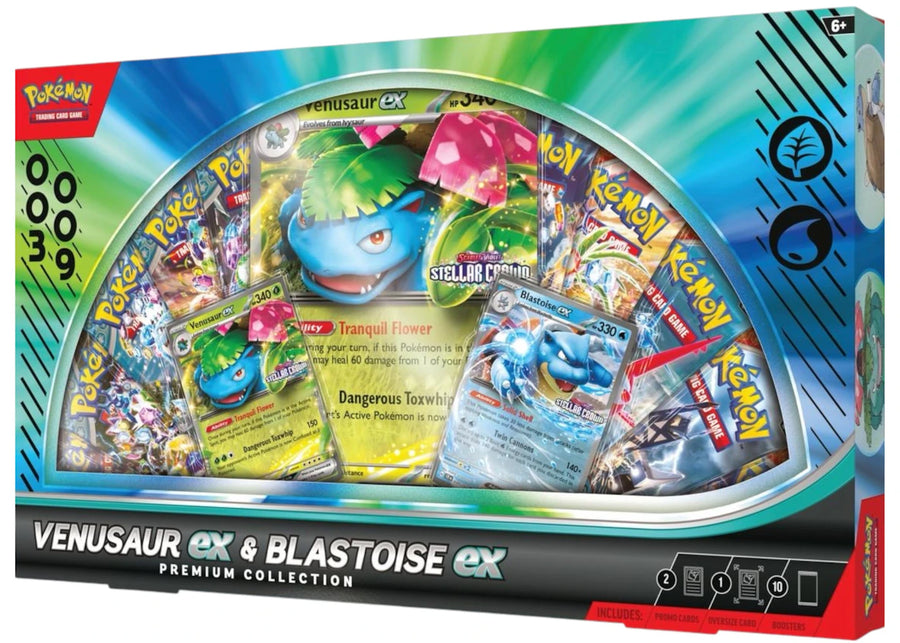 2025 Pokémon Scarlet & Violet Venusaur ex and Blastoise ex Premium Collection