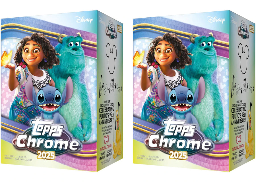 Lot de 2 boîtes de cartes Topps Chrome Disney Value Box 2025