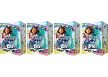Lot de 4 boîtes de cartes Topps Chrome Disney Value Box 2025