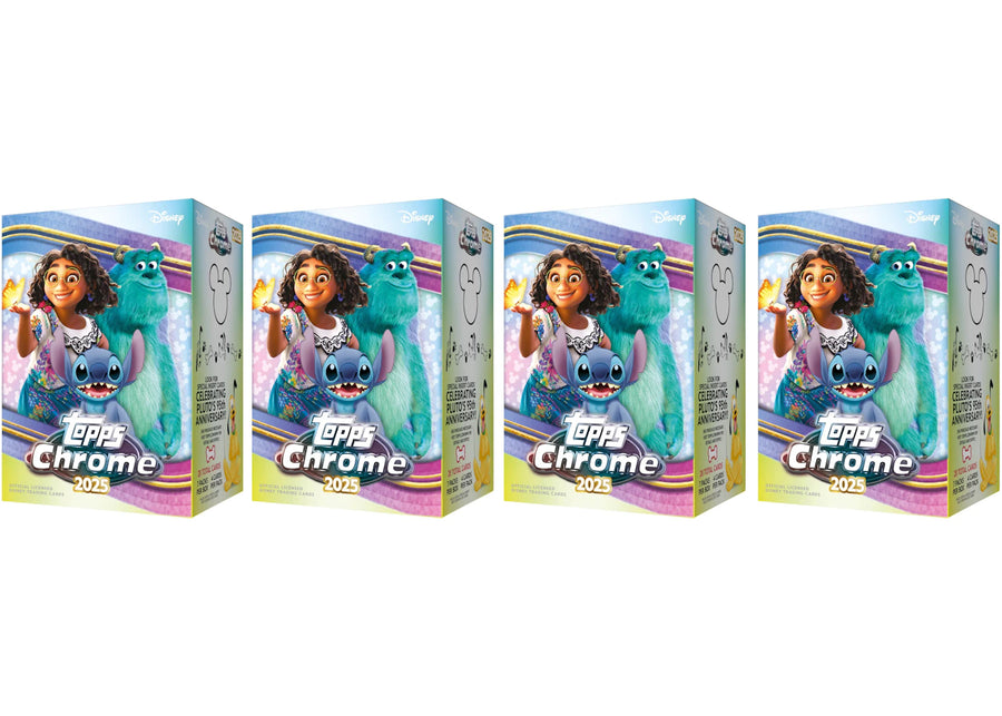 Lot de 4 boîtes de cartes Topps Chrome Disney Value Box 2025