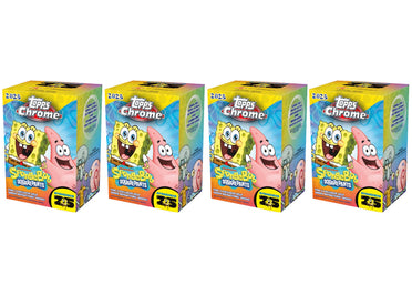 Lot de 4 boîtes blaster Topps Chrome SpongeBob 25e anniversaire (2025)