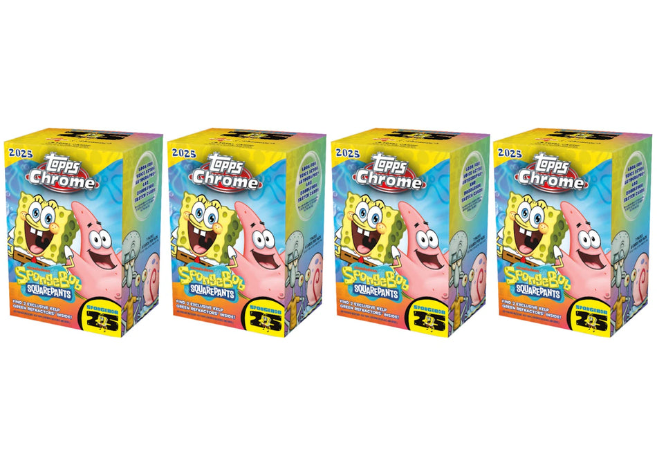 2025 Topps Chrome SpongeBob 25th Anniversary Blaster Box 4x Lot