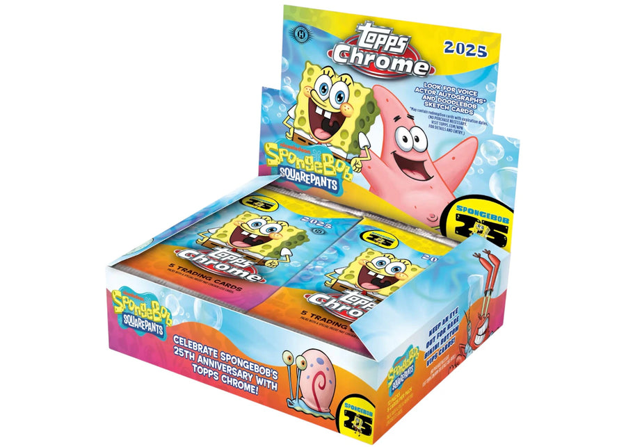 Coffret collector Topps Chrome Bob l'éponge 25e anniversaire (2025)