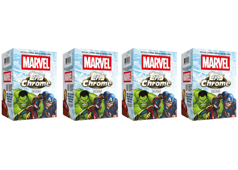 Lot de 4 boîtes de valeur chromées Topps Marvel Comics 2025
