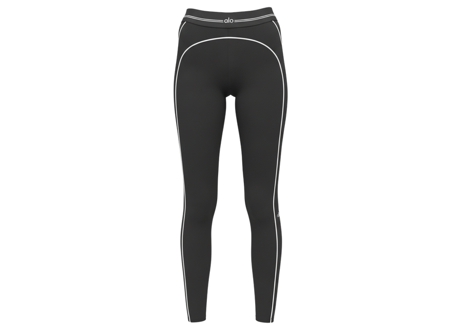 Legging 7/8 taille haute Alo Yoga Airbrush Heart Throb Anthracite/Blanc