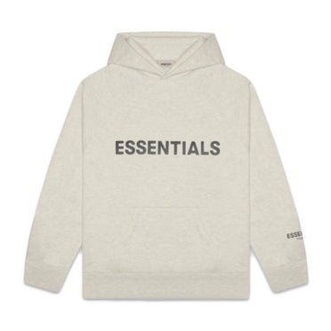 Fear Of God Essentials 3d Silicon Applique Pullover Hoodie Heather Oatmeal