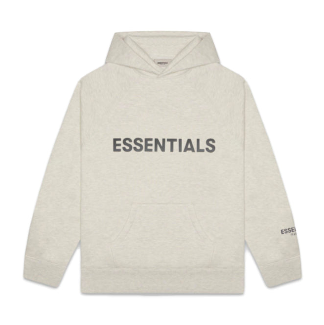 Fear Of God Essentials 3d Silicon Applique Pullover Hoodie Heather Oatmeal