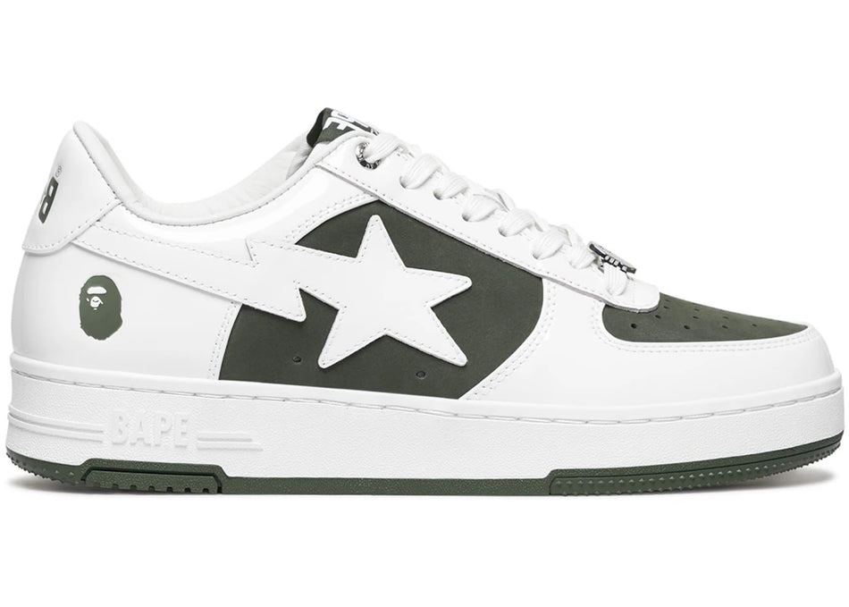 A Bathing Ape Bape Sta Low #6 White Olive Drab
