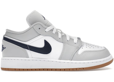 Jordan 1 Low White Neutral Grey Gum Midnight Navy (GS)