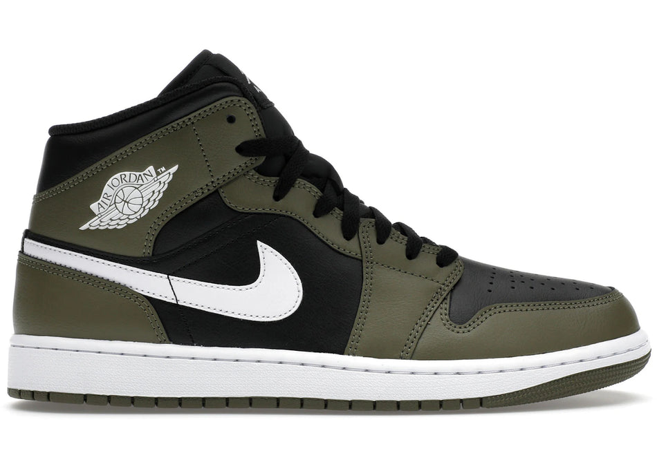 Jordan 1 Mid Black White Olive