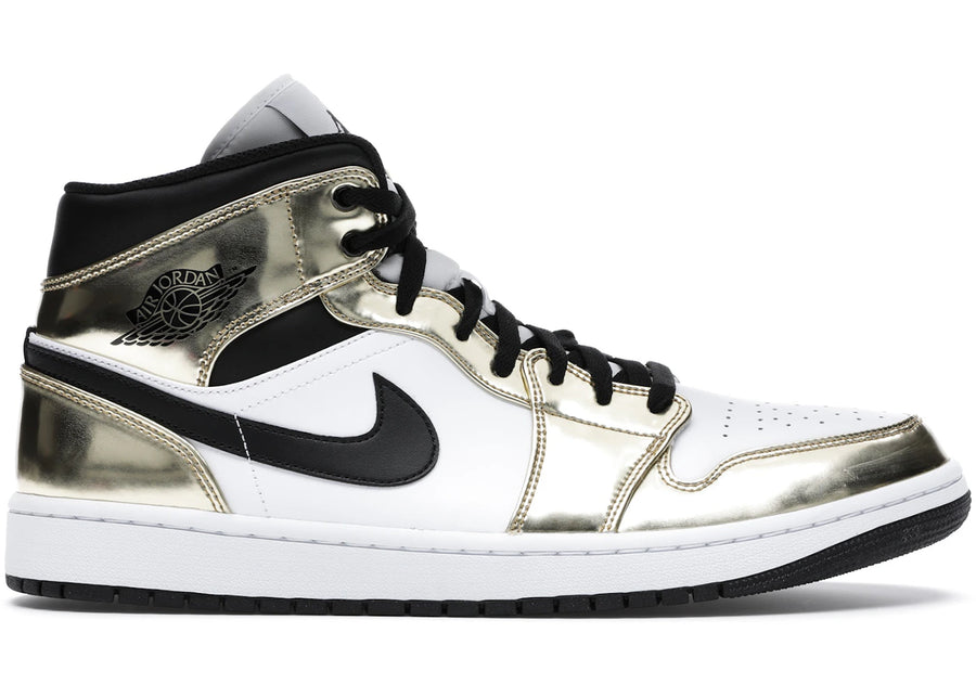 Jordan 1 Mid Or Métallisé Noir Blanc