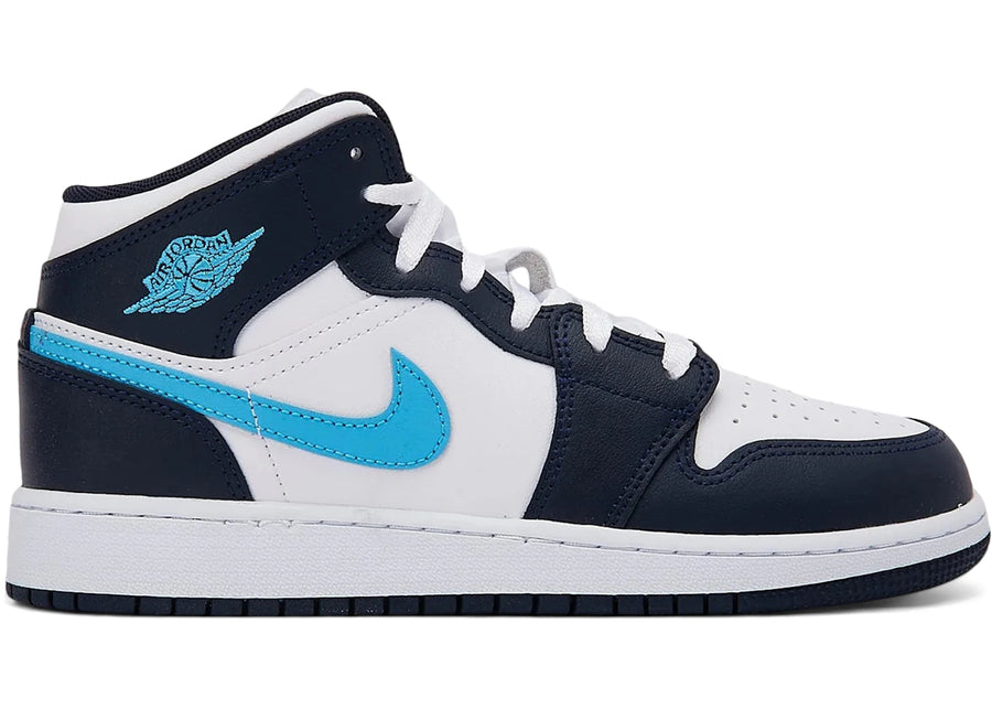 Jordan 1 Mid Obsidian Bleu Poudre Foncé (GS)