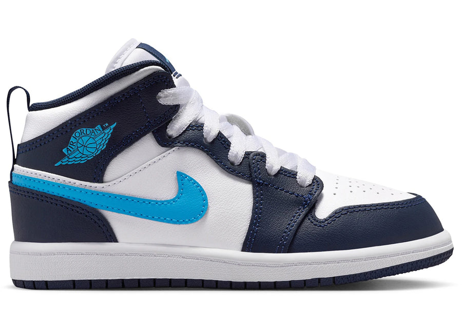 Jordan 1 Mid Obsidian Bleu Poudre Foncé (PS)