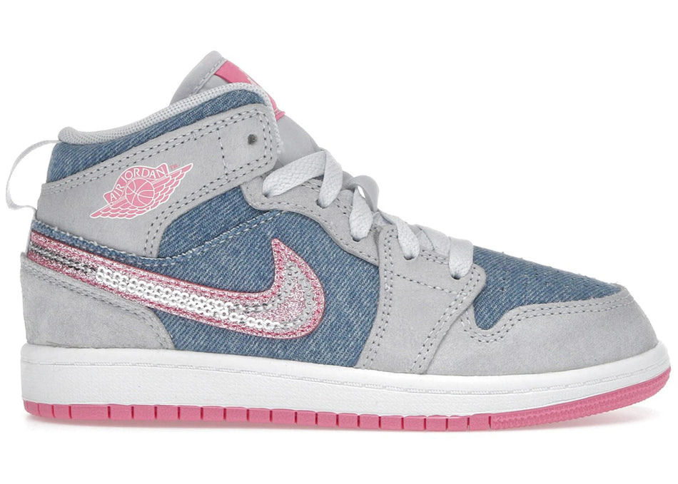 Jordan 1 Mid SE Denim Sequin (PS)
