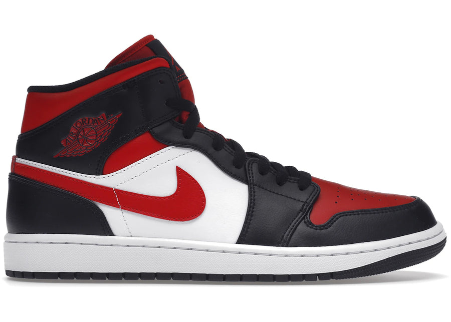 Jordan 1 Mid Blanc Noir Rouge (2022)