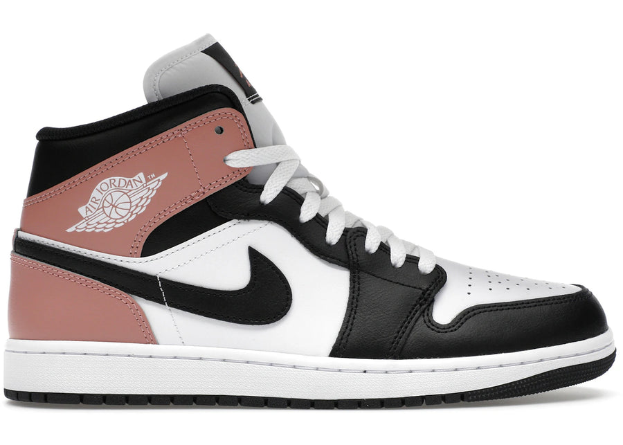 Jordan 1 Mid Blanc Rouille Rose Noir