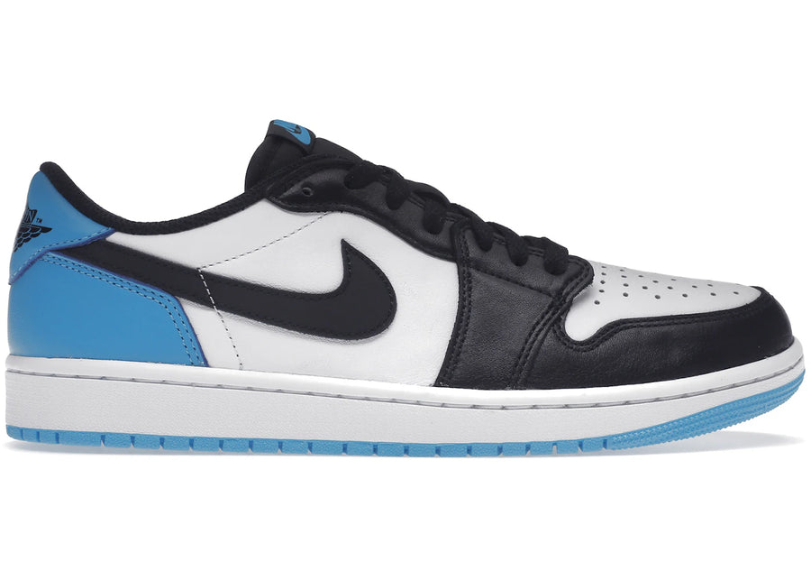 Jordan 1 Retro Low OG Noir Bleu Poudre Foncé