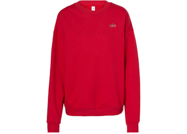 Sweat-shirt Alo Yoga Accolade en coton mélangé éponge rouge vif