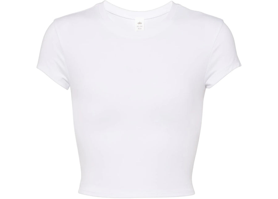 Alo Yoga Alosoft Cropped Jersey T-Shirt White