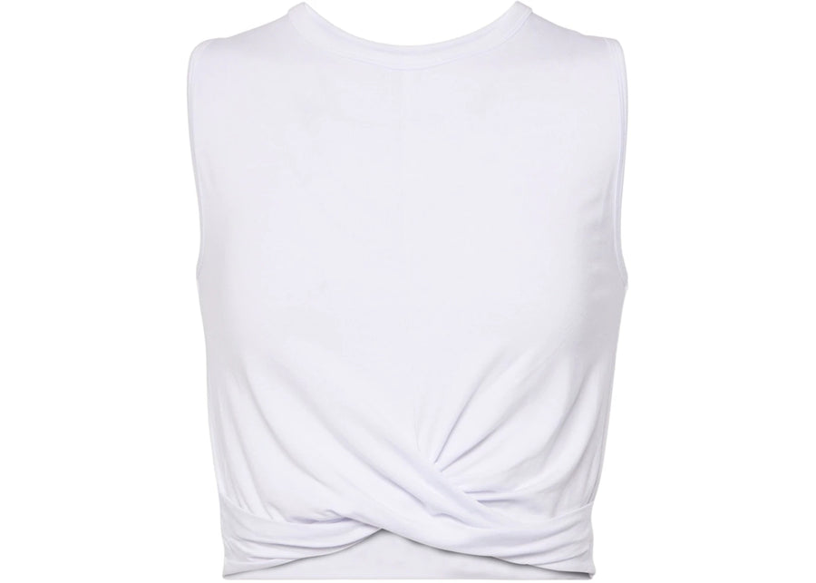 Alo Yoga Cover Draped Jersey Crop Top Blanc