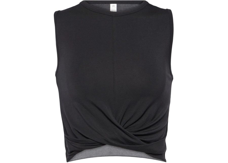 Alo Yoga Cover Draped Jersey Tank Top Black