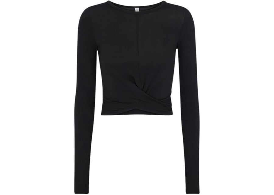 Haut court en maille Alo Yoga Cover noir
