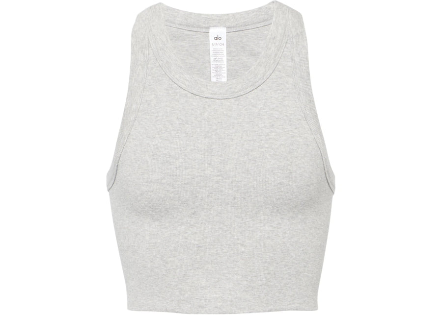 Alo Yoga Seamless Delight High Neck Bra Athletic Heather Grey