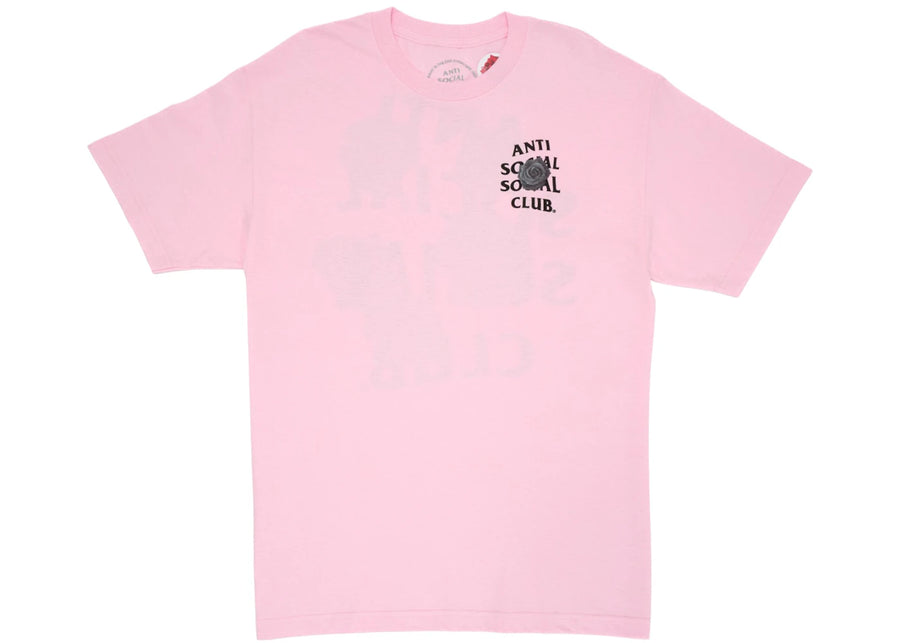 T-shirt rose Anti Social Social Club avec émoji chauve-souris