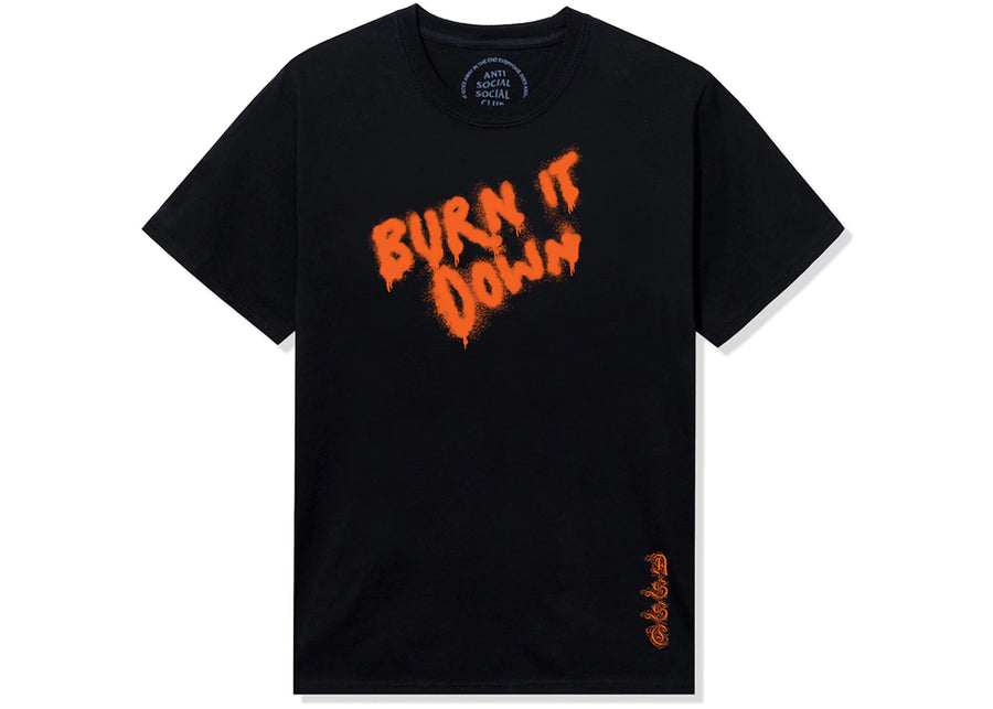 T-shirt noir/orange Anti Social Social Club Burn It Down