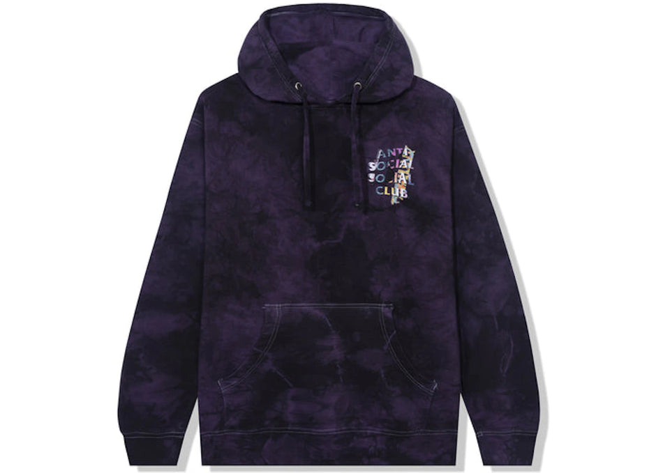 Anti Social Social Club Dissociative Hoodie Black/Purple Tie Dye