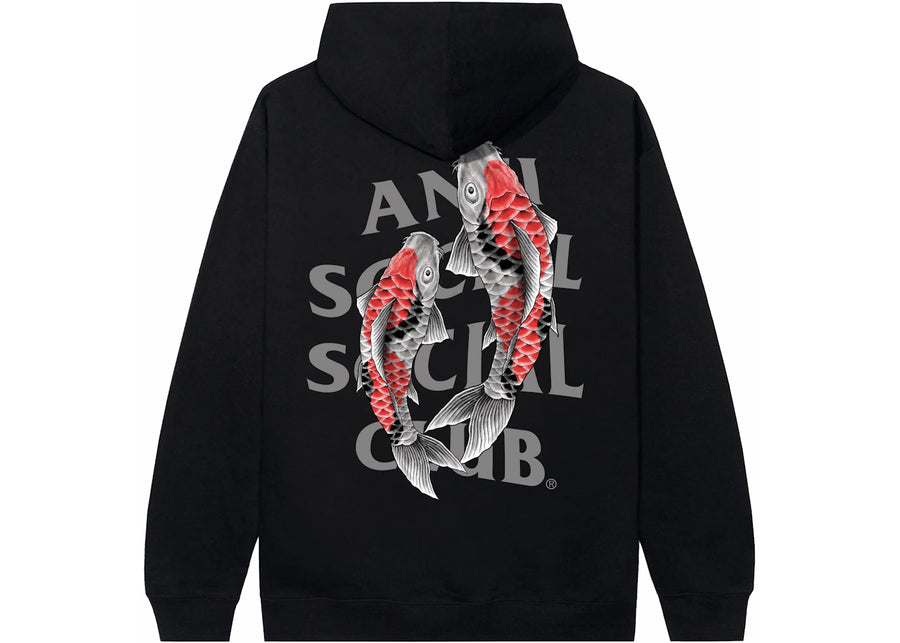 Sweat à capuche réfléchissant 3M Anti Social Social Club Koi Garden Noir