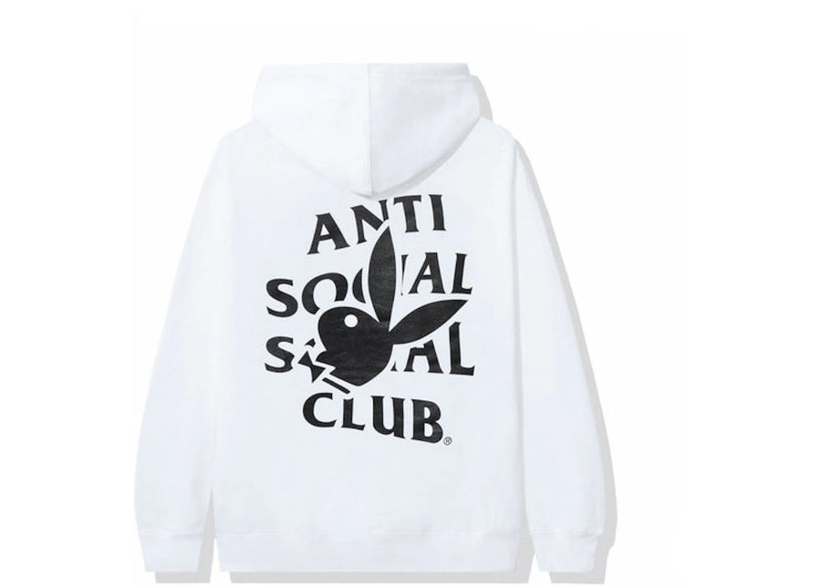 Sweat à capuche blanc avec logo Playboy Bunny du club social antisocial