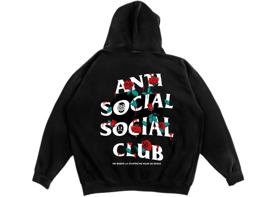 Sweat à capuche noir Anti Social Social Club Sadboyz Miles De Rosas