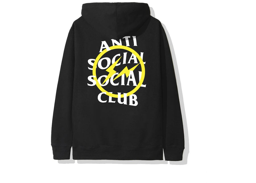 Sweat à capuche Anti Social Social Club x Fragment Yellow Bolt (AH19) Noir